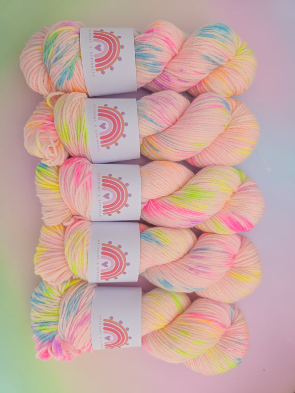 Pink unicorn sugar 8ply skein